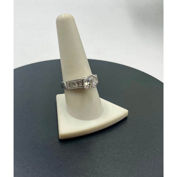 NV Vintage Sterling Silver Round Prong Set Cubic Zirconia Ring Sz 9.5 - Picture 4 of 9